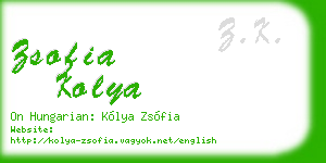zsofia kolya business card