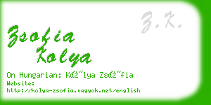 zsofia kolya business card